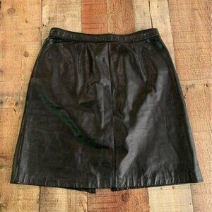 Vintage 80’s Catrina LTD. black Leather mini skirt juniors 7 women’s 26”